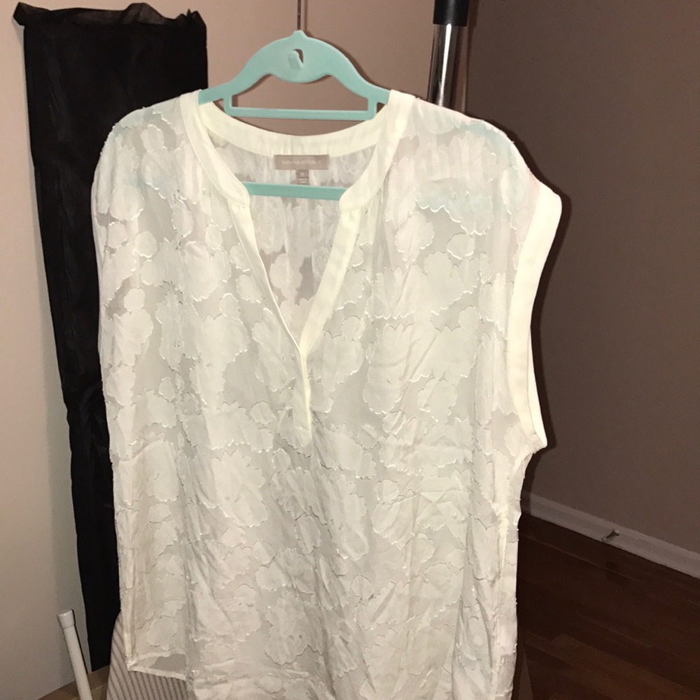 Banana Republic black and cream blouses